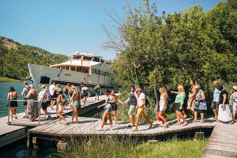 From Split: Full-Day Guided Trip to Krka National Park with Boat Ride & Wine Tasting, Split