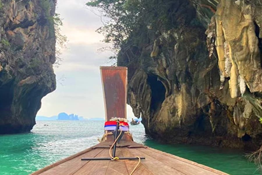 Krabi: Passeio ao Pôr do Sol em Ilha Hong & Churrasco de Barco Longtail, Krabi