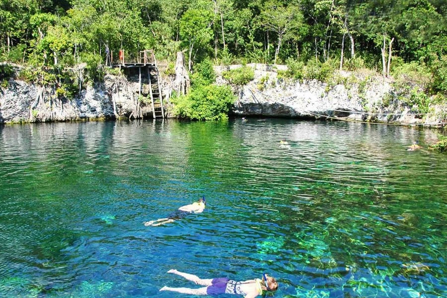 Cancún: Caribbean Snorkeling Tour with Open Sinkhole, Cavern, and Ocean Inlet, at Sailing Day Trips from Cancún