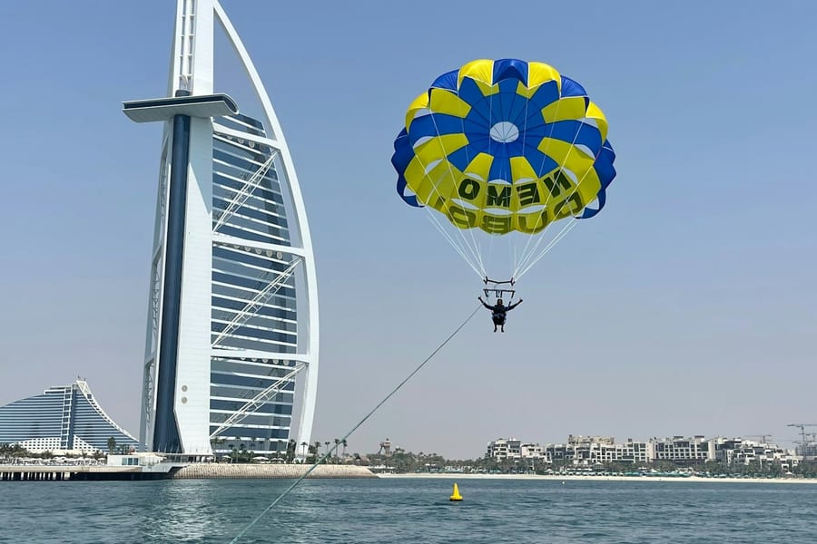 Dubai Parasailing: Experience with Burj Al Arab Sights, at Dubai Watersports