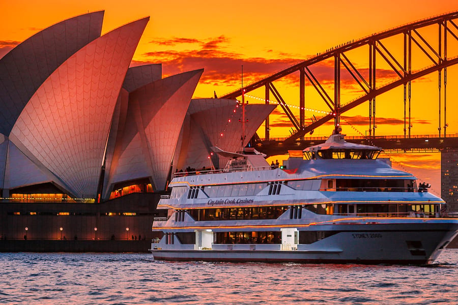Vivid Sydney Sunset Cruise with Multi-Course Menu, Sydney
