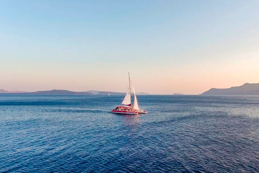 Santorini Catamaran Cruise with Greek BBQ & Drinks, Santorini