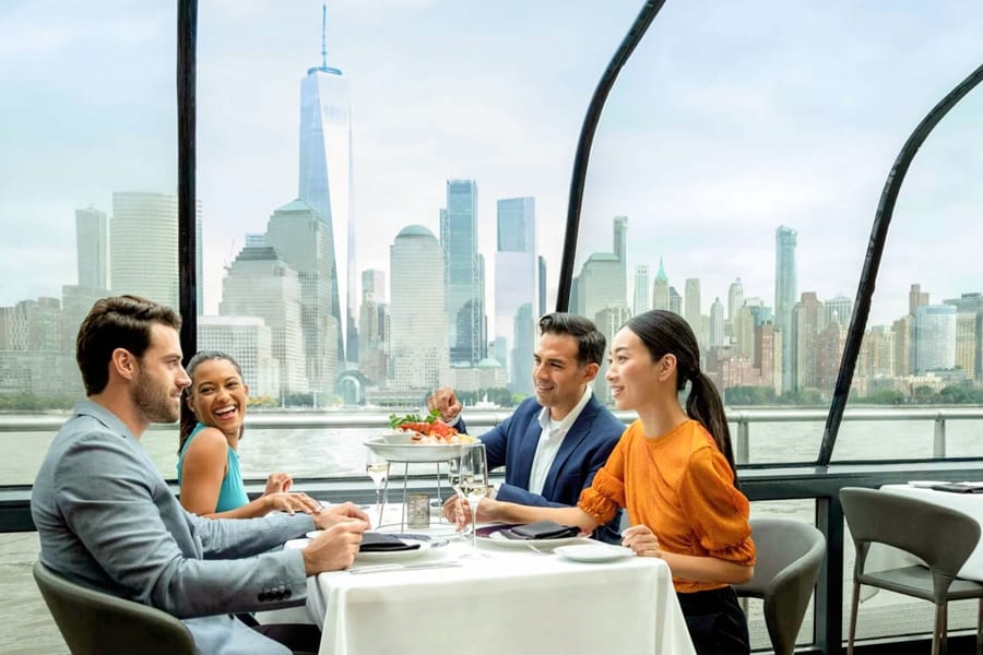 Statue of Liberty Cruise with Lunch, Dinner, or Happy Hour Party, at City Cruises New York Pier 61 South
