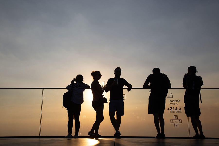 Sólsetursmiðar á Mahanakhon SkyWalk í Bangkok, Bangkok