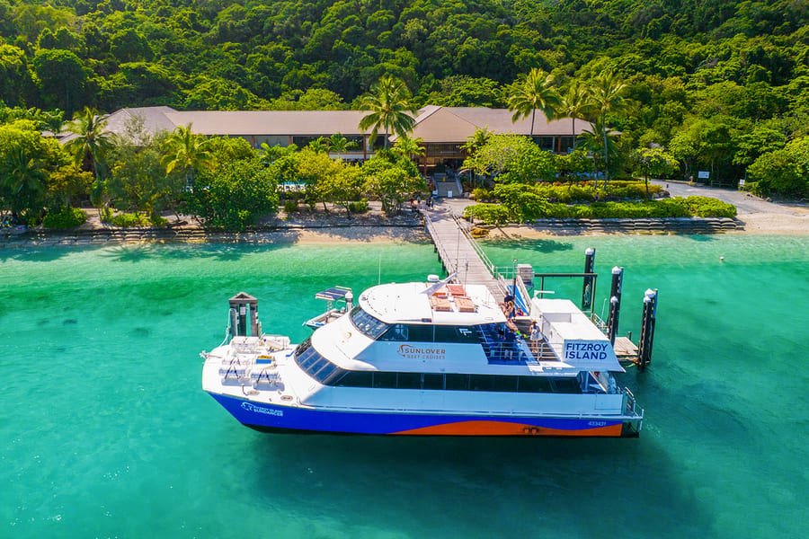 Sunlover: Cairns to Fitzroy Island Full-Day Cruise with Snorkel, Glass Bottom Boat Tour & Lunch, Cairns