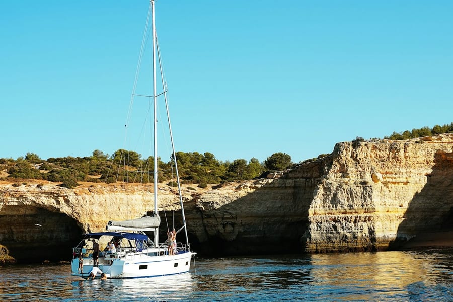 Benagil Caves: Luxury Morning Sail-Yacht Cruise from Portimão, Portimao