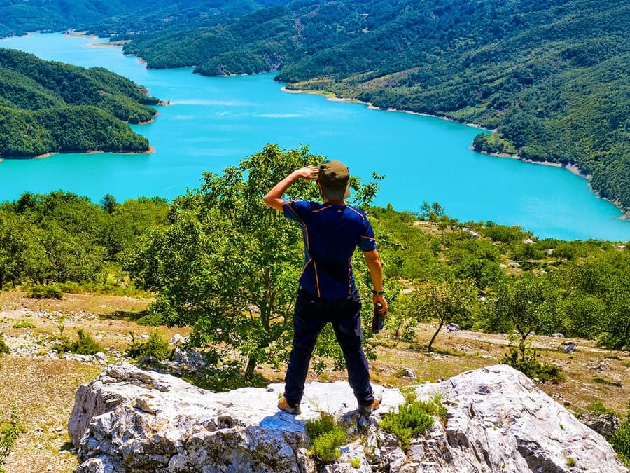 From Tirana: Bovilla Lake & Gamti Mountain Hiking & Kruja Old Town Tour by Minibus