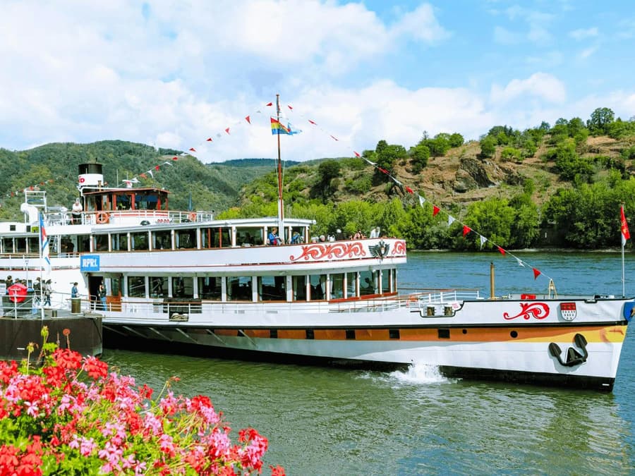 Koblenz Rhine River Cruise on a Historical Paddle Steamer