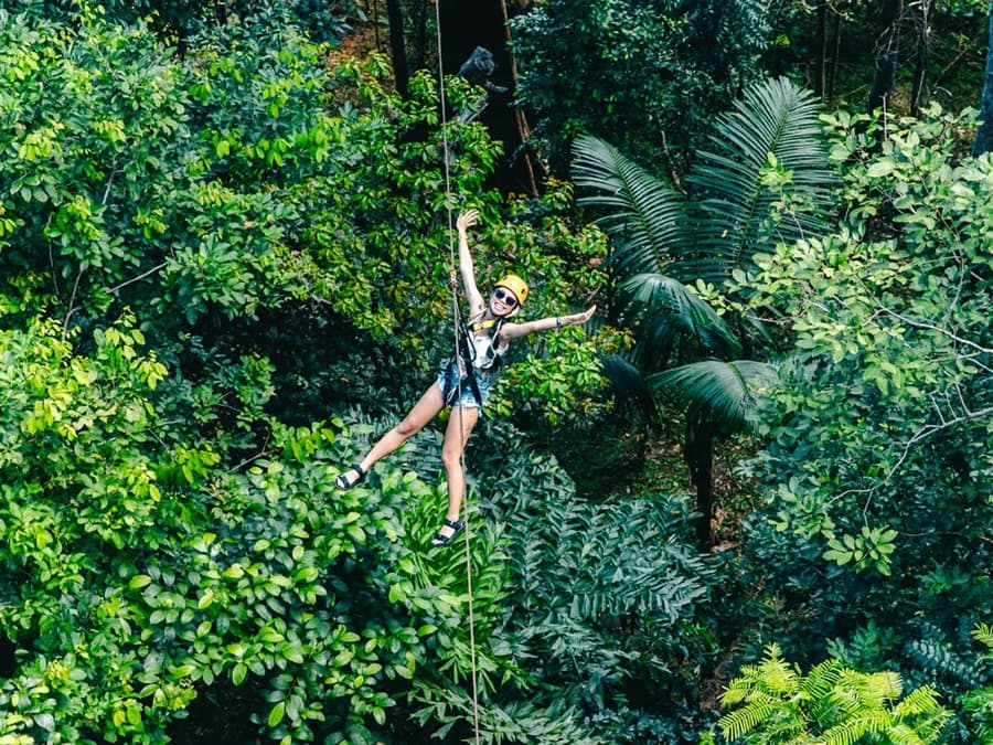 Flying Hanuman: 12 Platforms Zipline Adventure with Optional Round-Trip Transfers