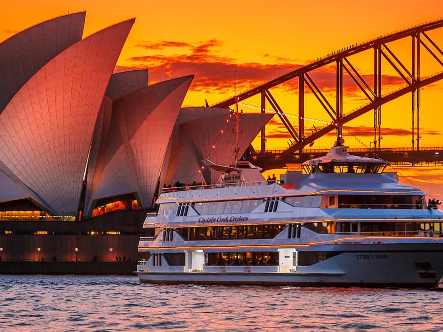 Vivid Sydney Sunset Cruise with Multi-Course Menu