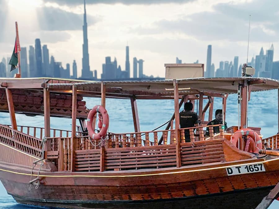 Dubai Canal: Sunset Abra Cruise with High Tea