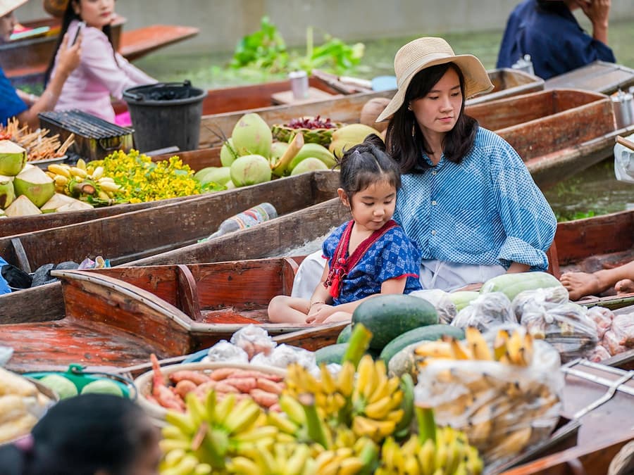 Damnoen Saduak Floating Market & Maeklong Railway Market Full-Day Guided Tour