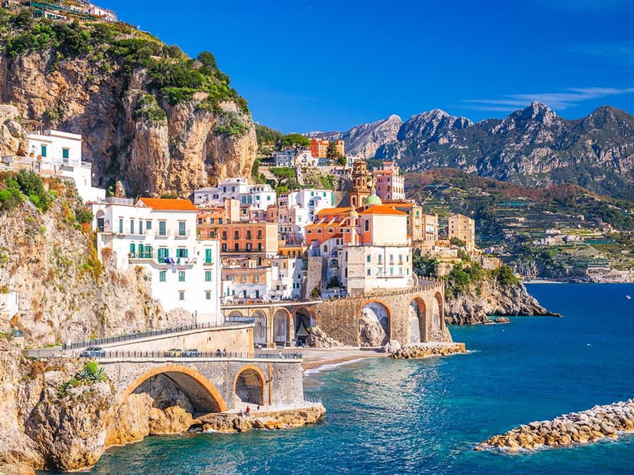 From Naples: Pompeii and Amalfi Coast Day Trip with Transfers
