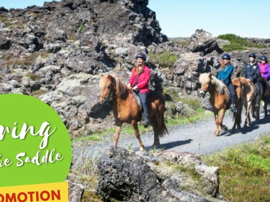 Jazda konna na Islandzkich koniach przez pola lawowe Hafnarfjörður
