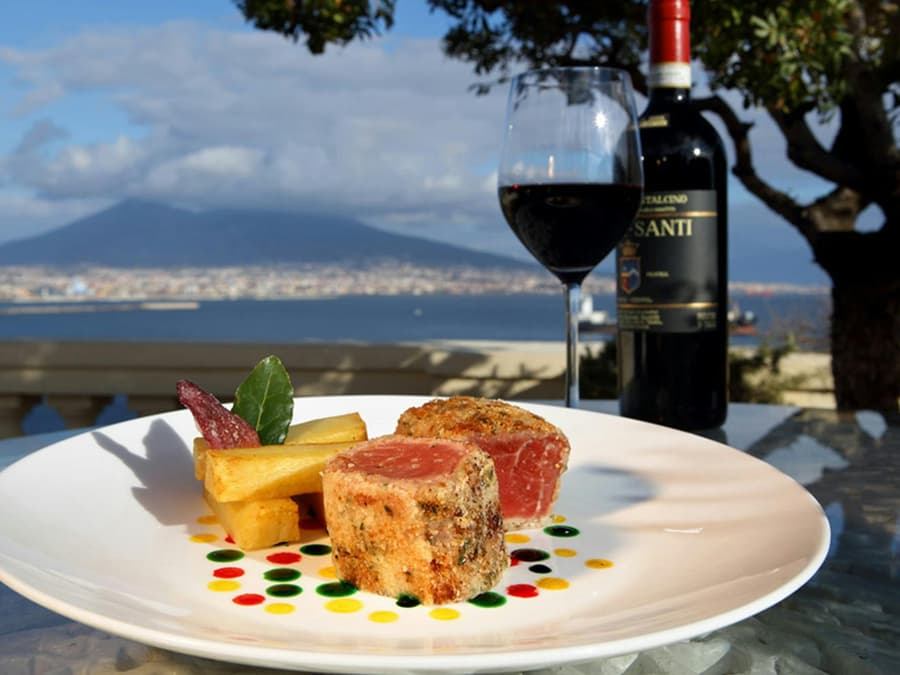 Romantic Dinner on the Rooftop Panoramic Terrace in Naples