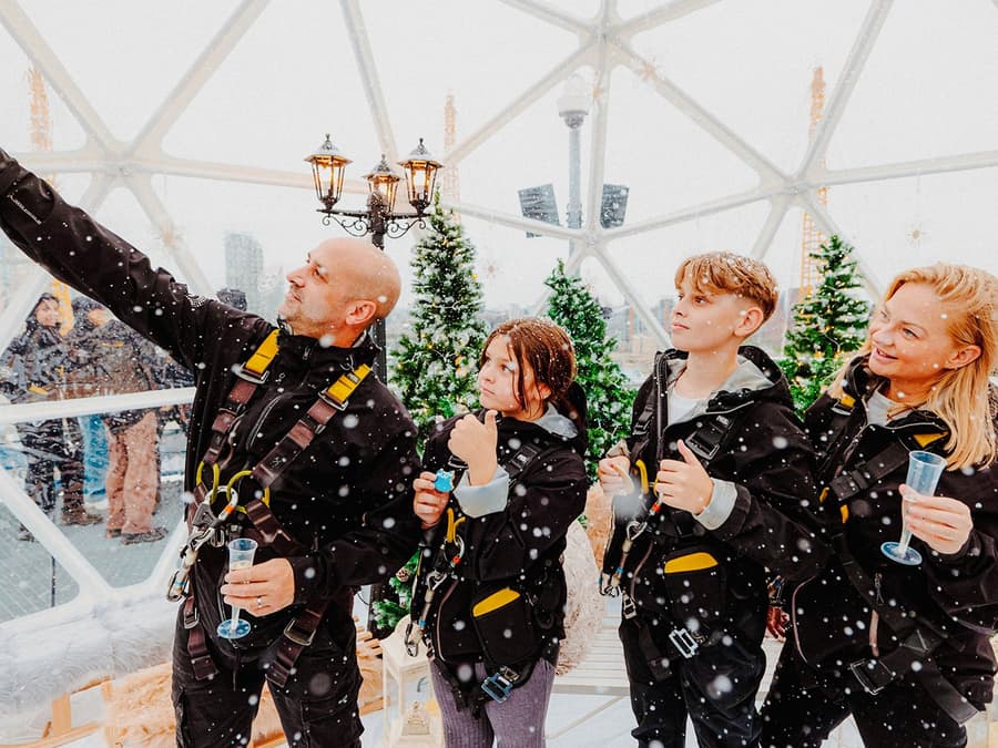 Up at the O2 Snow Globe Experience