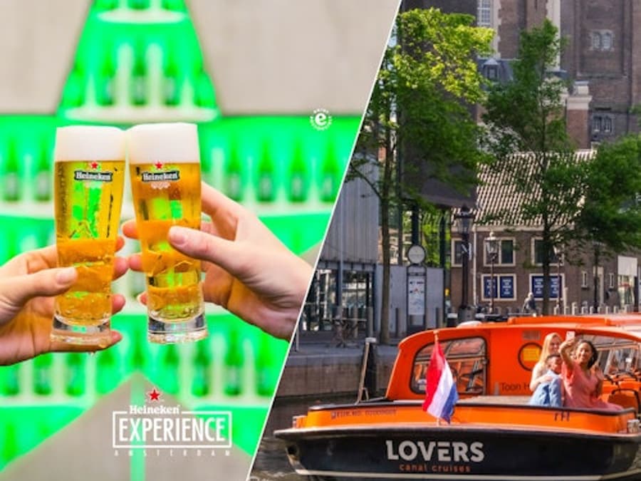 Amsterdam: 1-Oras na Sightseeing Cruise + Pagpasok sa Heineken Experience