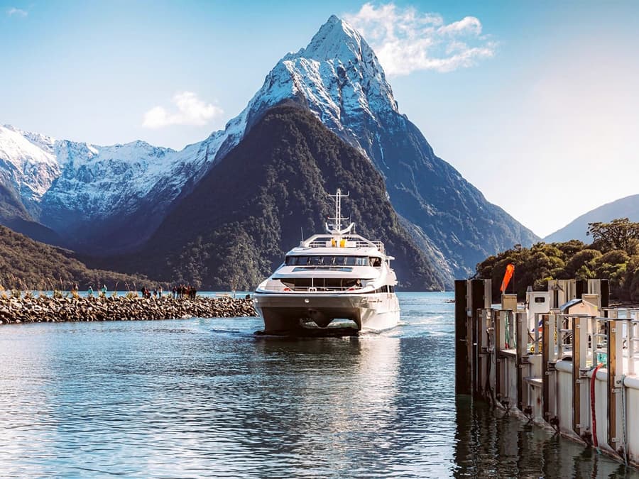 Desde Queenstown: Excursión de un día a Milford Sound con crucero, caminatas y traslados de regreso