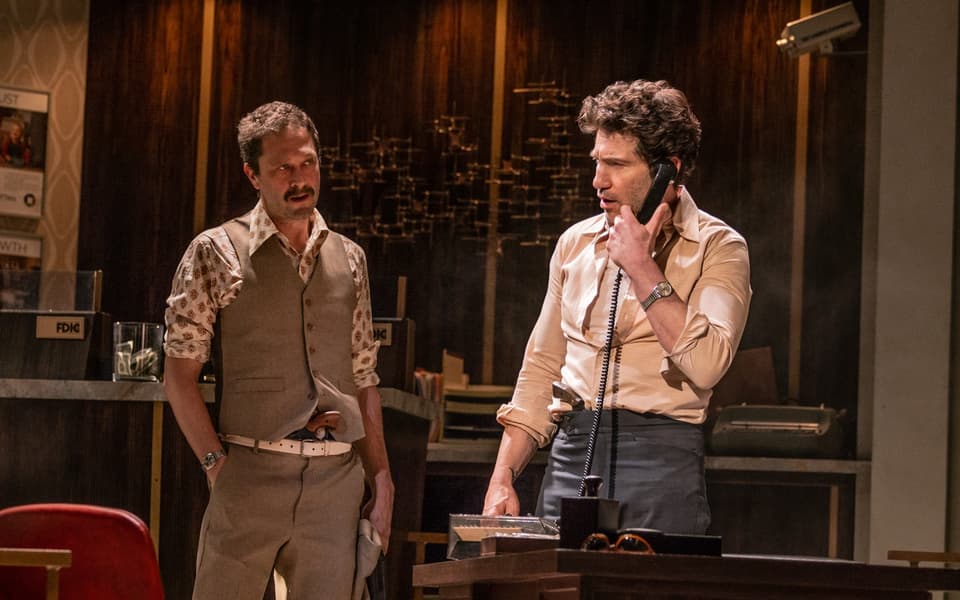 Jon Bernthal and Ebon Moss-Bachrach in Dog Day Afternoon, closing on Broadway in July 2026