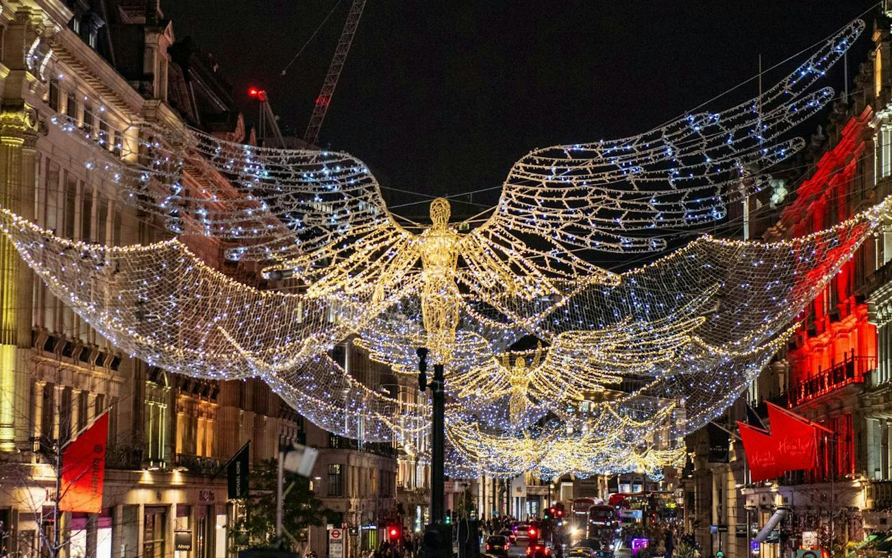 Regent Street Christmas lights; route may vary