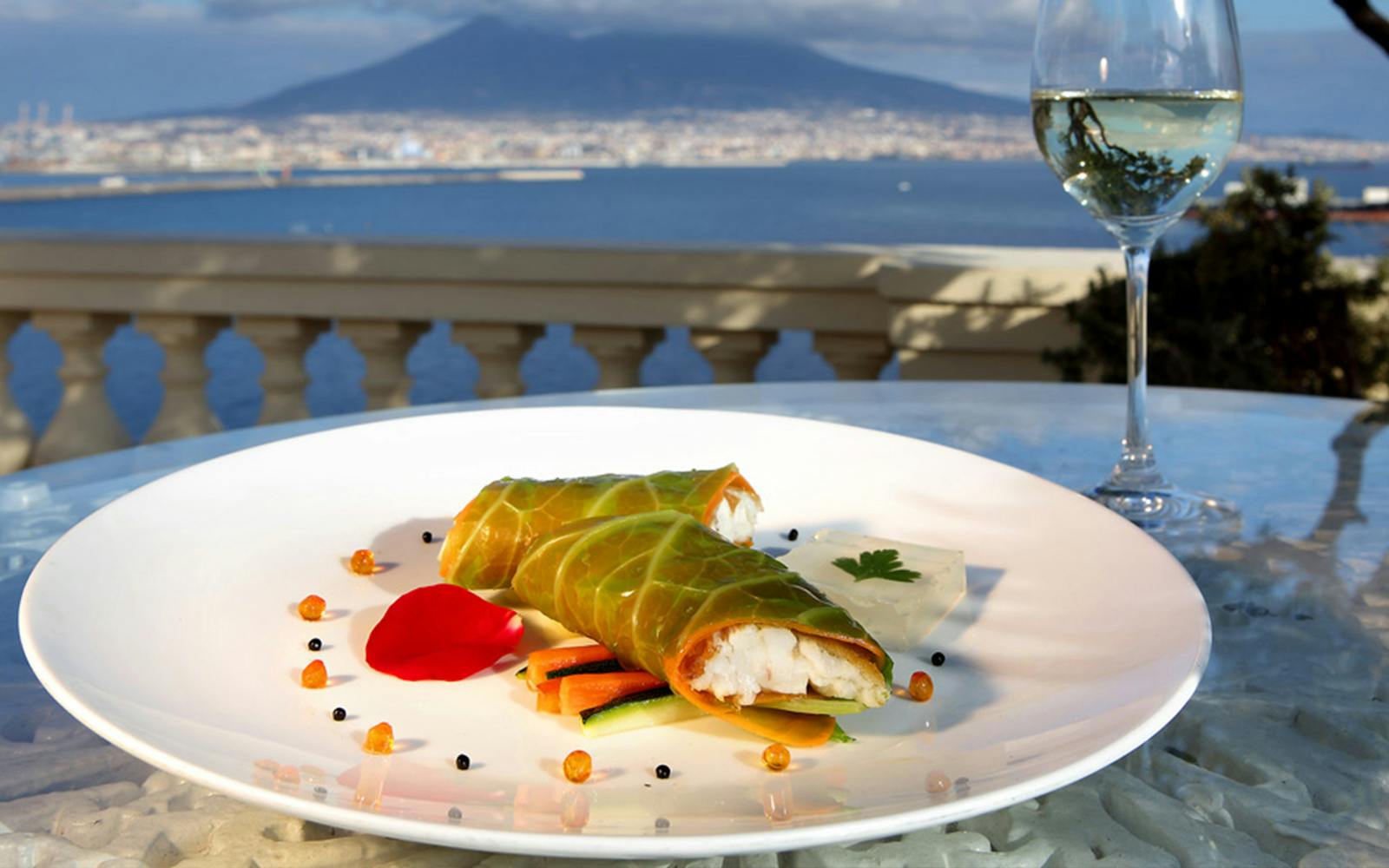 Romantic Dinner on the Rooftop Panoramic Terrace in Naples