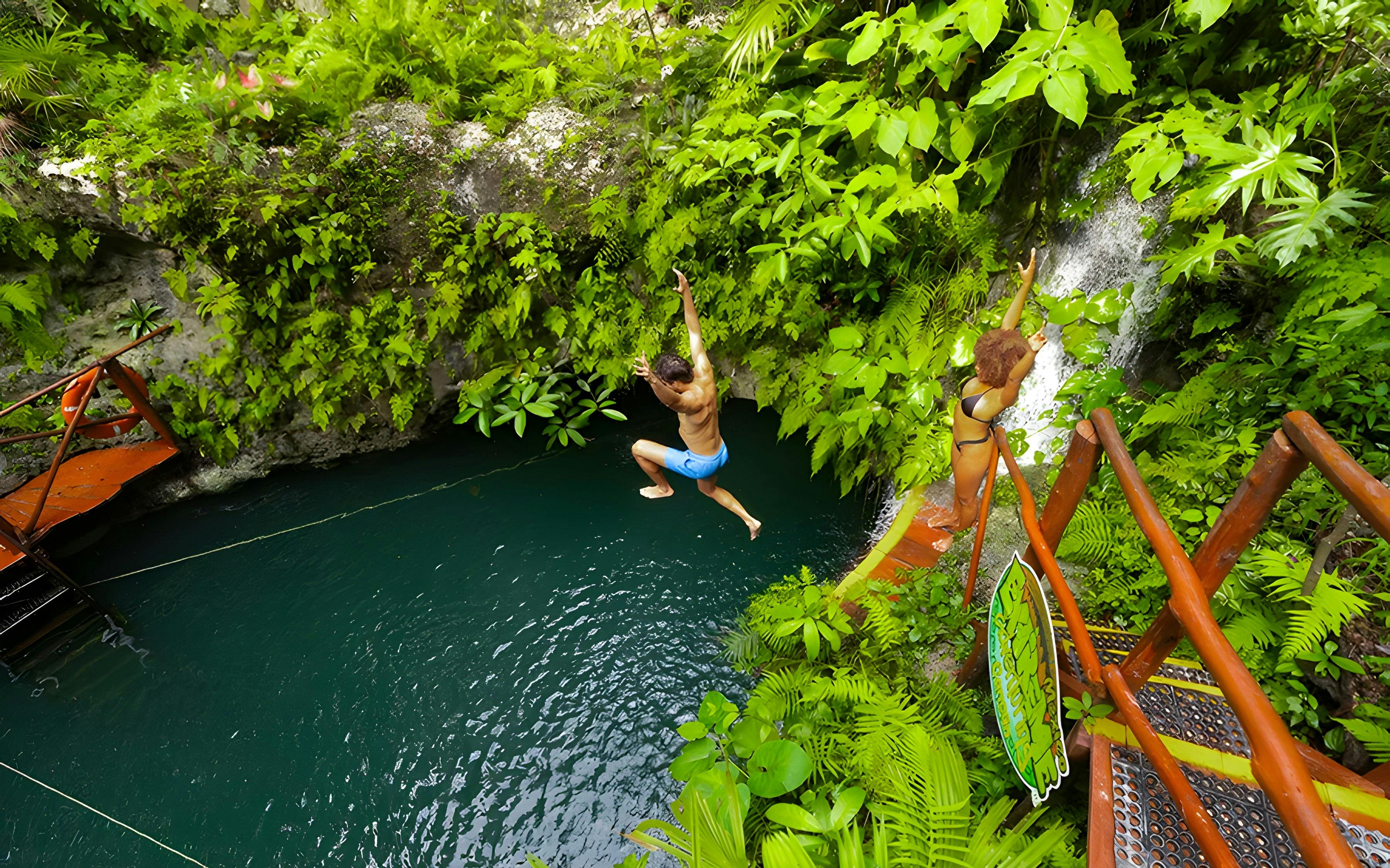 Cenote Adventuring with Regional Snack, Tequila Tasting and Transportation