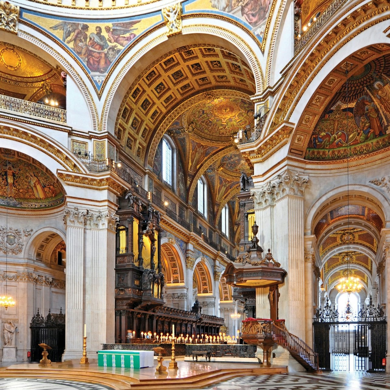 Ornate interior of St Paul’s Cathedral