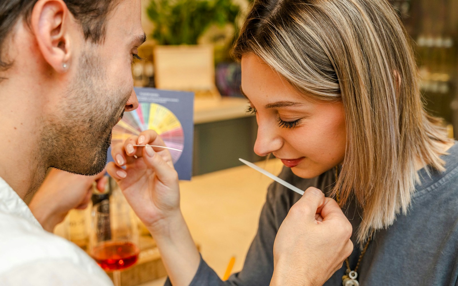 Participants trying the aroma challenge