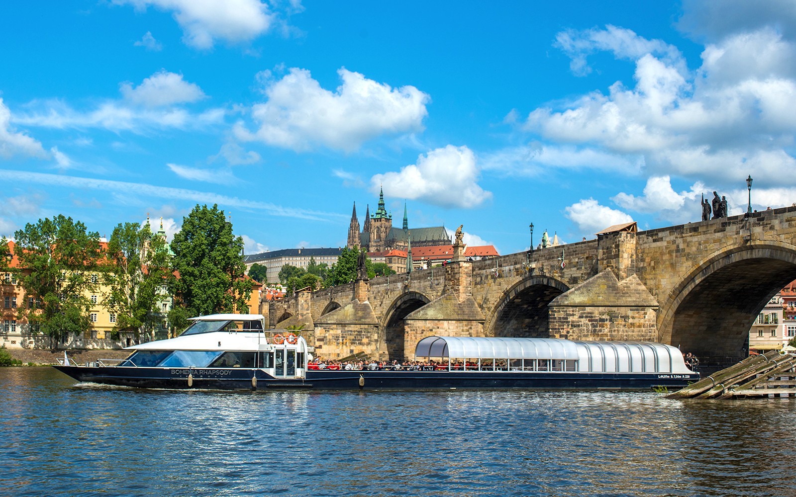 Prague Lunch Cruise on an Open-Top Glass Boat with Live Music