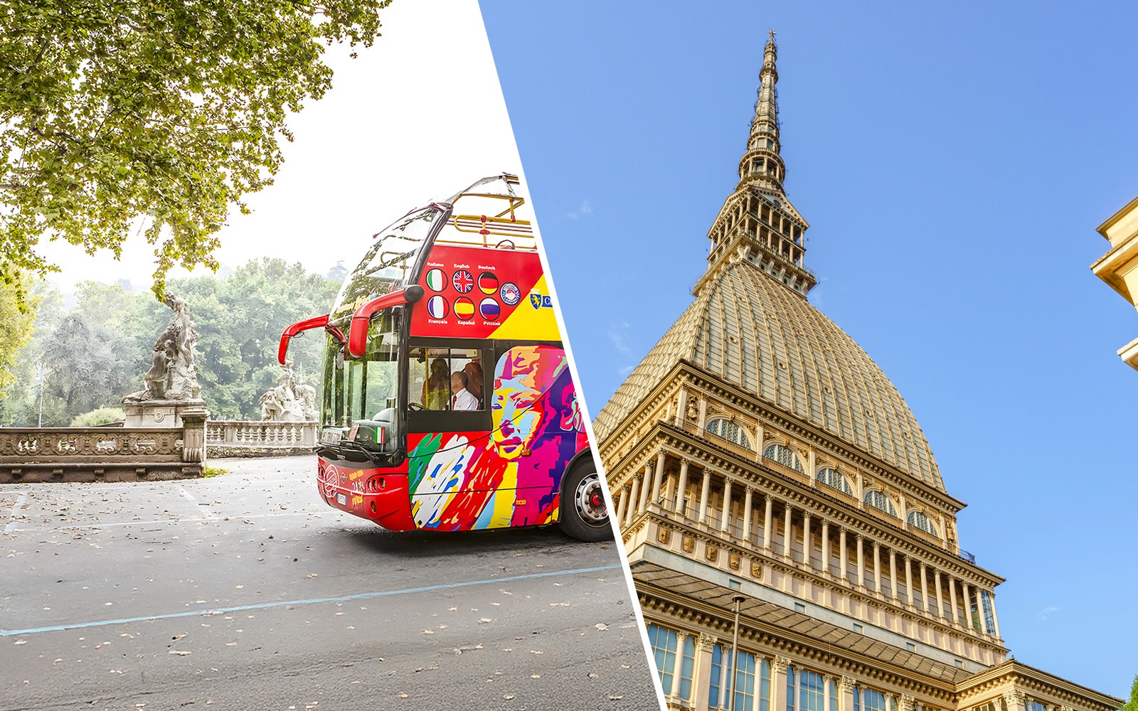 Combo: Turin Hop-on Hop-off Bus Tour + National Cinema Museum Skip-the-Line Tickets
