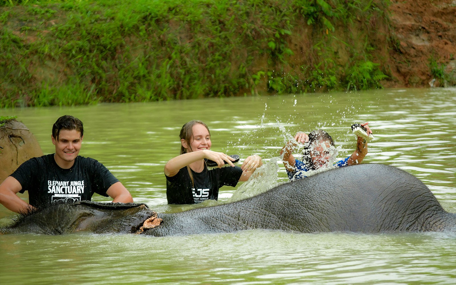 From Phuket: Bamboo Rafting, ATV Ride with Elephant Trekking & Bathing Experience — gallery 2