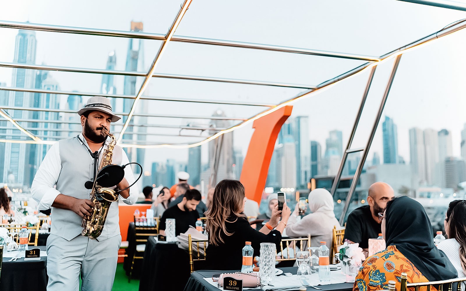From Dubai Marina: 1.5-Hour Sunset/Dinner Cruise with Open Bar, Live Music & International Buffet — gallery 2