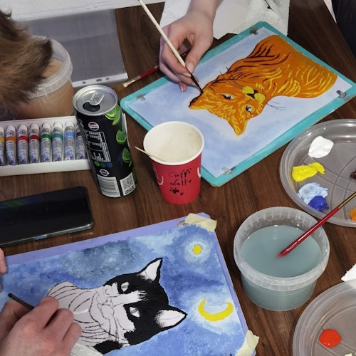 Cat Museum Budapest: Guided Acrylic Painting Workshop — gallery 3