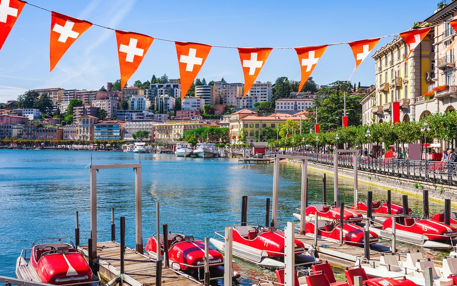 From Milan: Lake Como, Lugano & Bellagio by Bus with Private Boat Tour