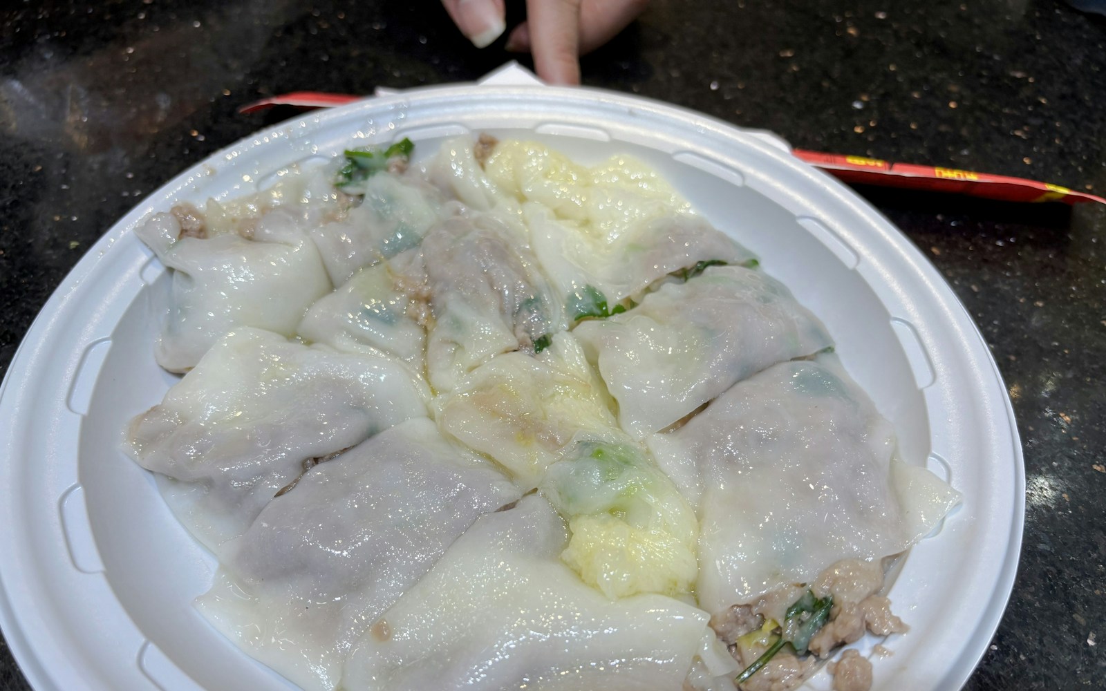 Cantonese rice rolls served during a food tasting