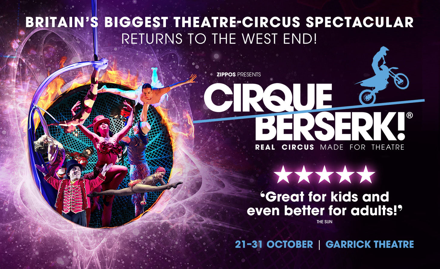 Cirque Berserk! tickets at Garrick Theatre, London