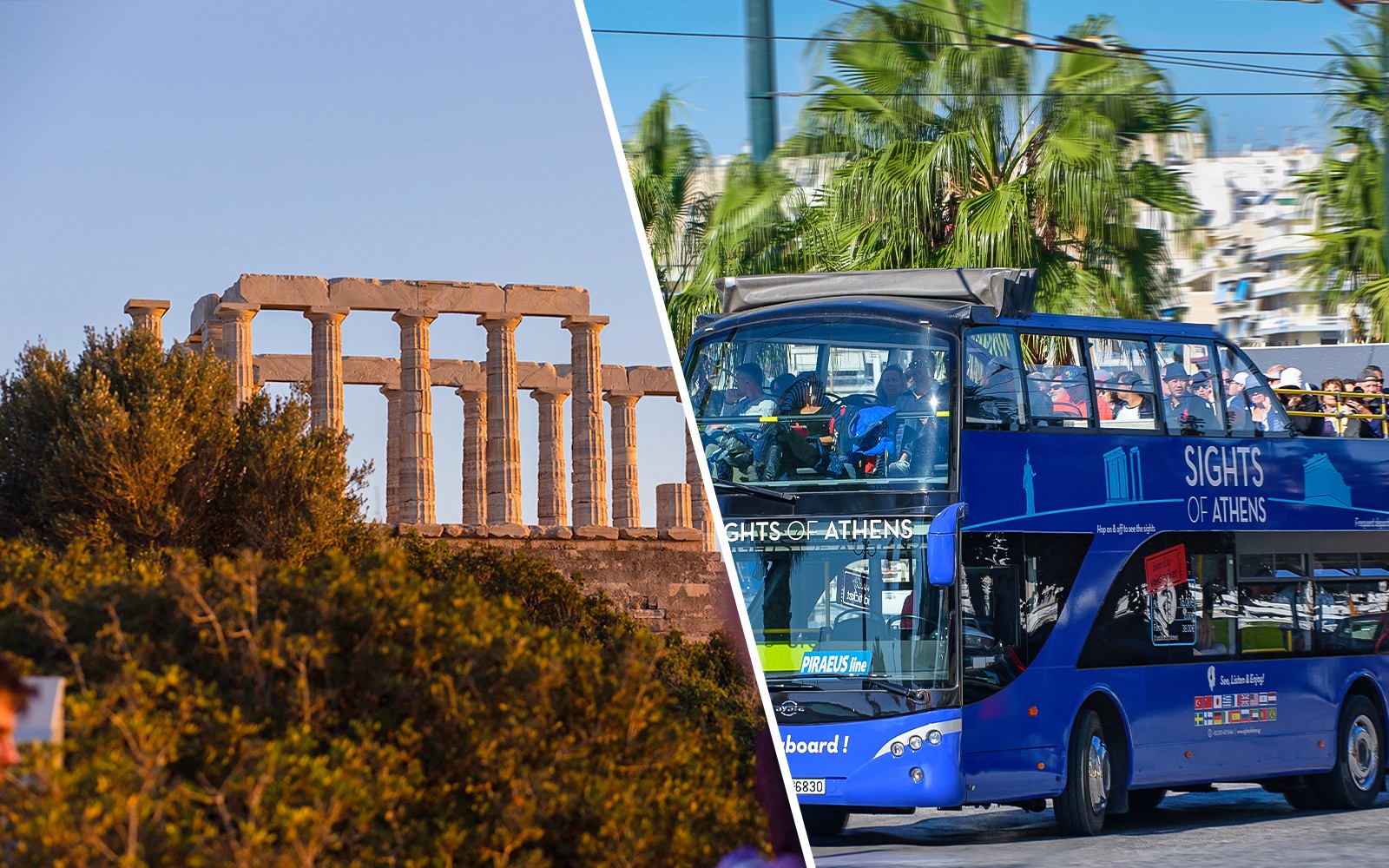 Combo: Temple of Poseidon Sunset Half-Day Trip + 2-Day Athens Hop-On Hop-Off Bus Tour — gallery 1
