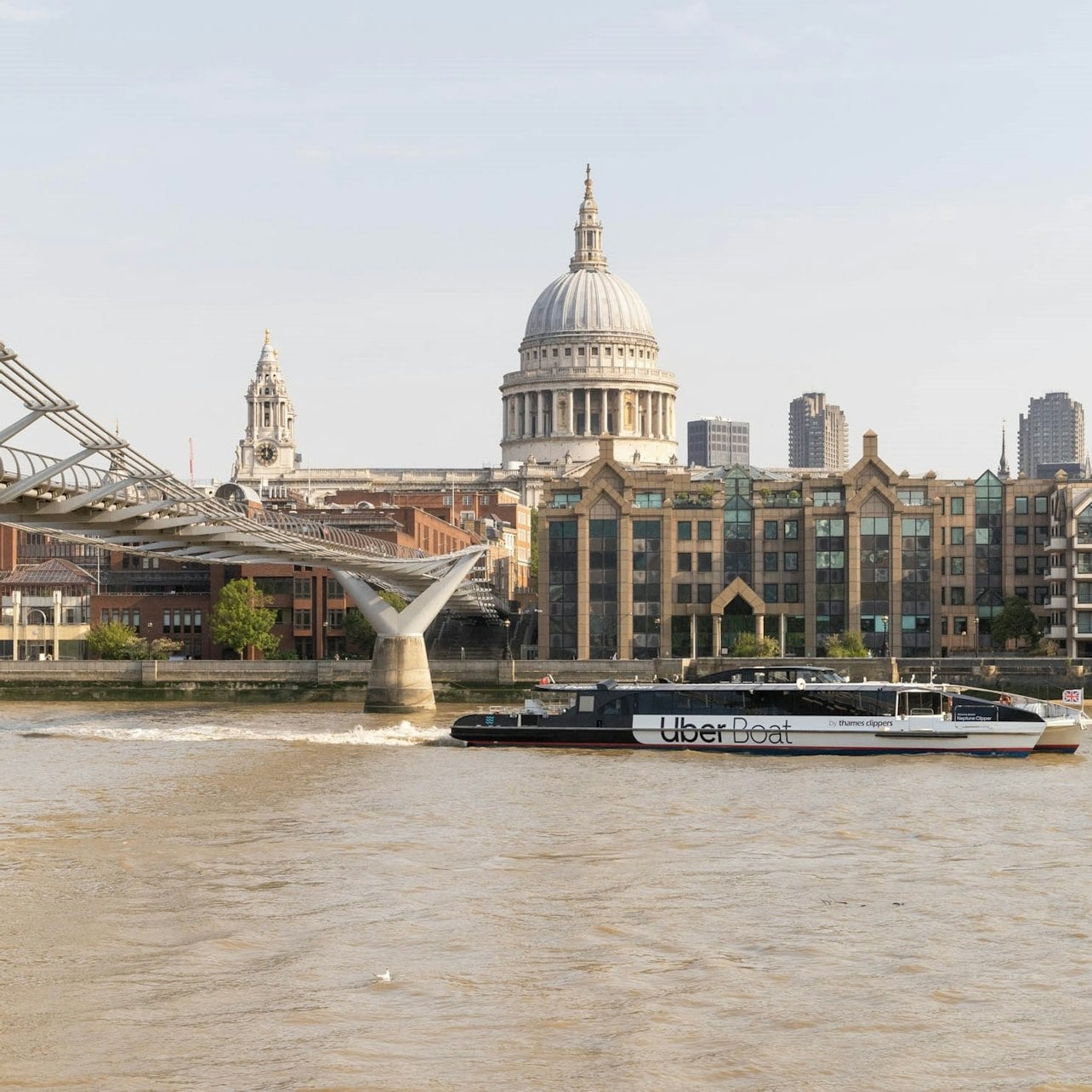 St Paul’s Cathedral and Millennium Bridge from the Thames