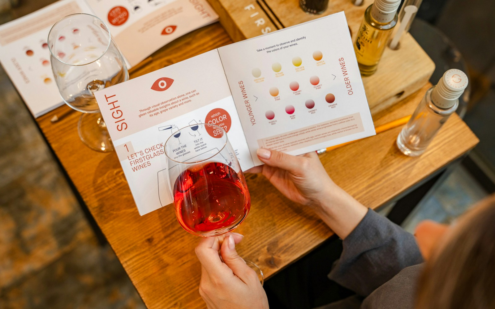 Italian wine tasting with a sensory kit and tasting notes