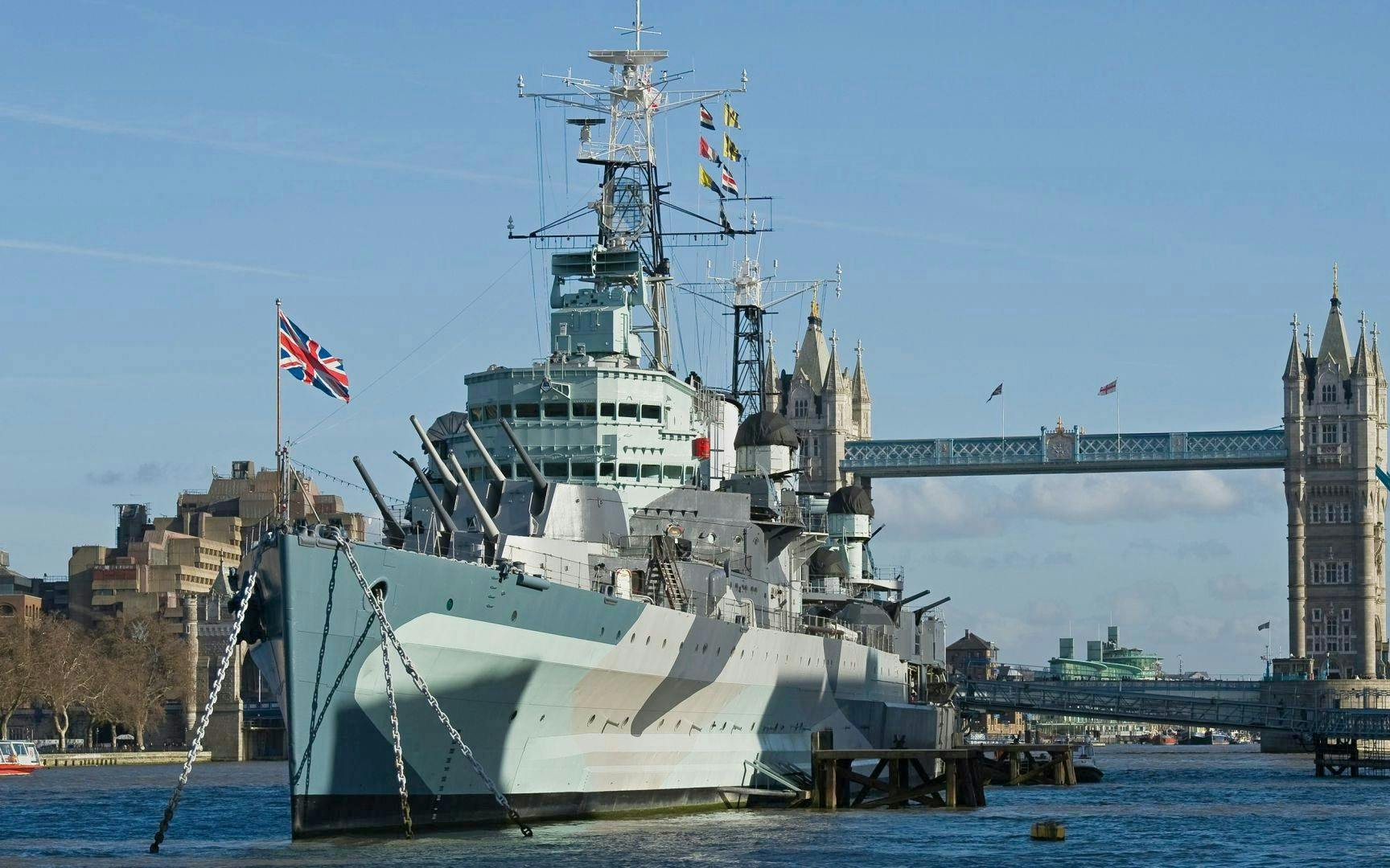 HMS Belfast moored on the River Thames