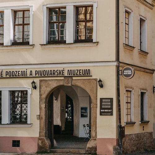 Pilsen: Brewery Museum Entrance with a Glass of Beer