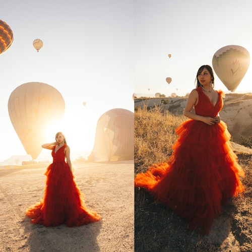 Cappadocia: Photoshoot with a Flying Dress