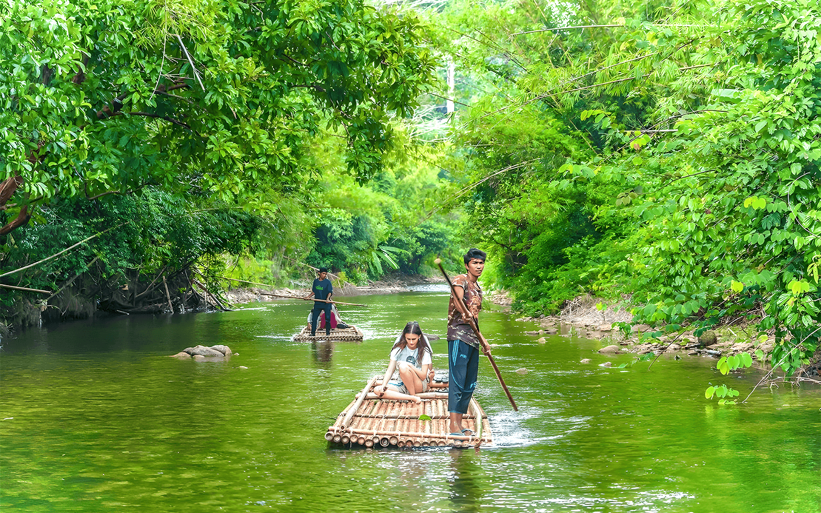 From Phuket: Bamboo Rafting, ATV Ride with Elephant Trekking & Bathing Experience — gallery 1