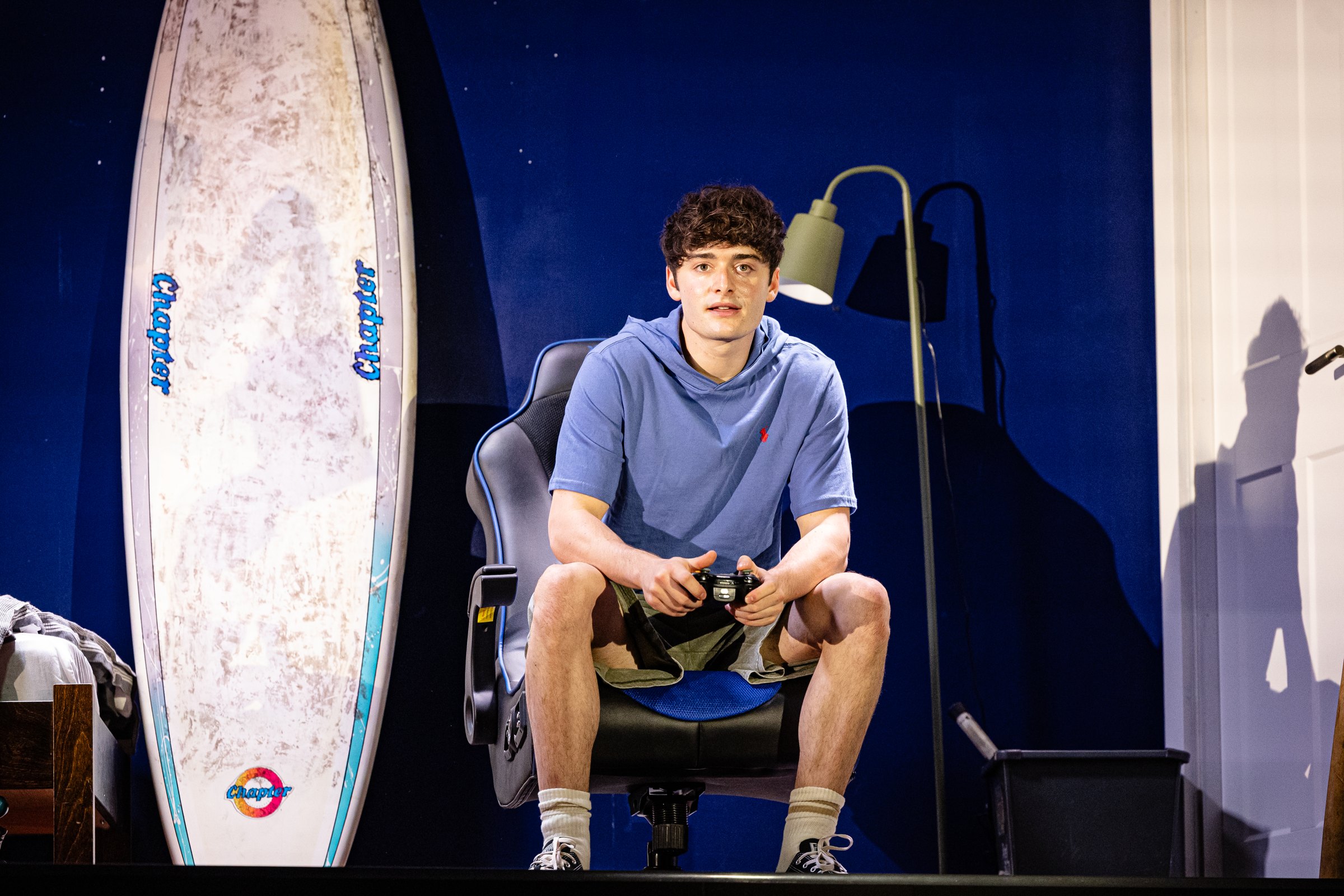 Noah Schnapp in Affluenza at Riverside Studios. Photo by Danny Kaan
