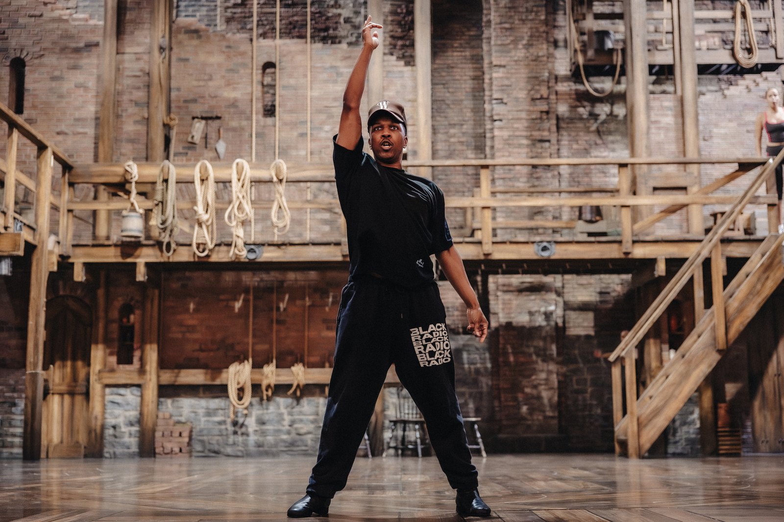 Leslie Odom, Jr. in rehearsal for Hamilton at the Victoria Palace Theatre