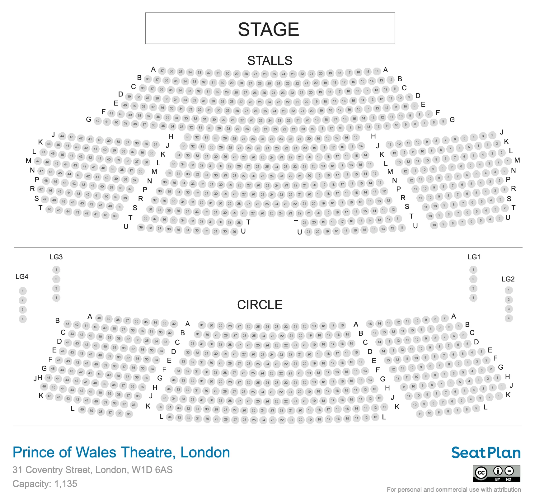 Inside Prince of Wales Theatre — view 1