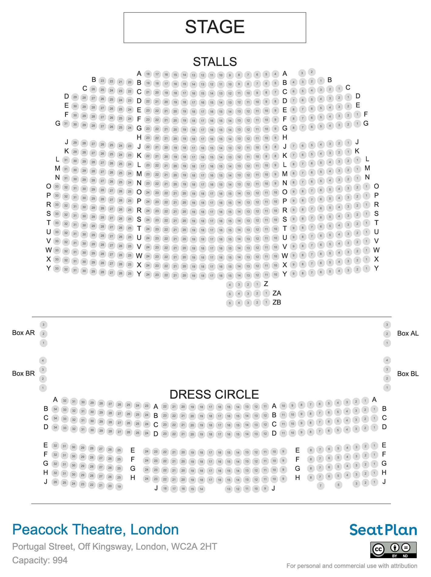 Inside Peacock Theatre — view 1