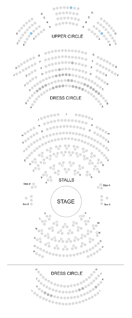 Kit Kat Club seat map — sections, rows and price bands